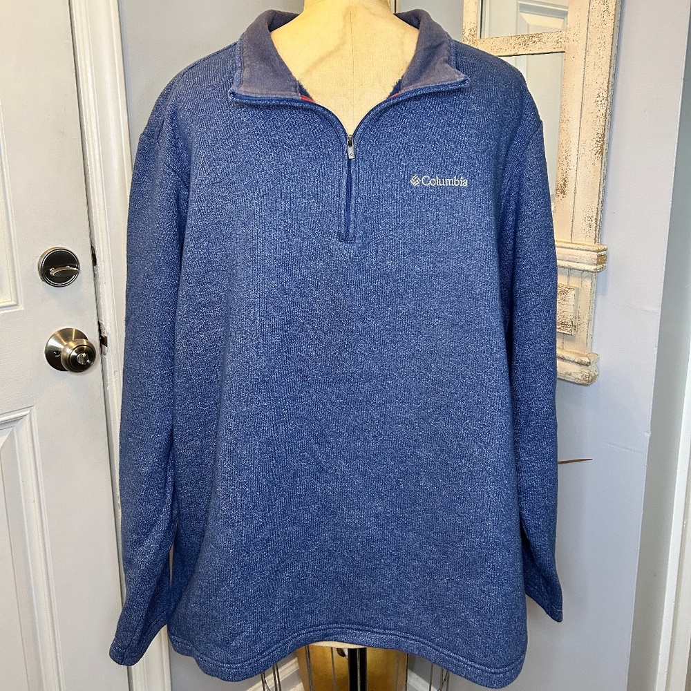 Columbia Men’s Blue Zip-Up Sweater‎ Size 2X BaseLayer